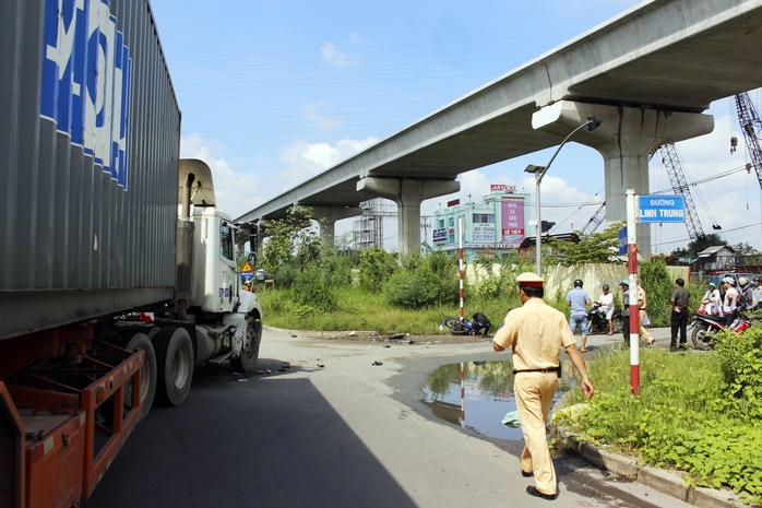 
Hiện trường vụ tai nạn.
