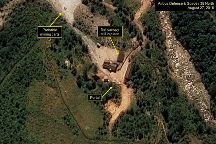 Bình Nhưỡng đang tăng cường các hoạt động tại bãi thử hạt nhân chính Punggye-ri. Ảnh: 38 NORTH