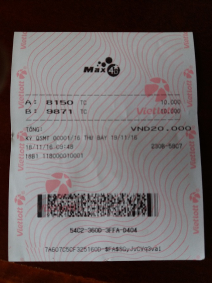 Vé số Max 4D chính thức phát hành vào ngày 18-11