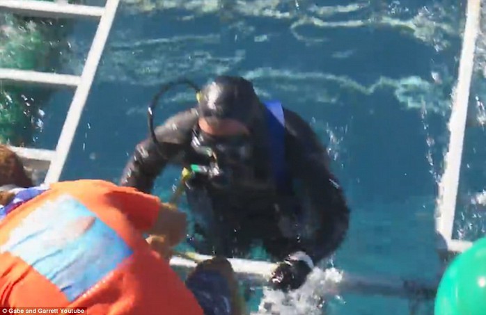 
Người thợ lặn may mắn bình an vô sự sau sự cố thót tim. Ảnh: Gabe and Garrett Youtube
