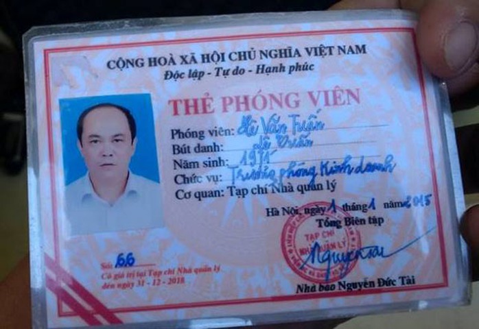 
Thẻ phóng viên của ông Lê Văn Tuấn
