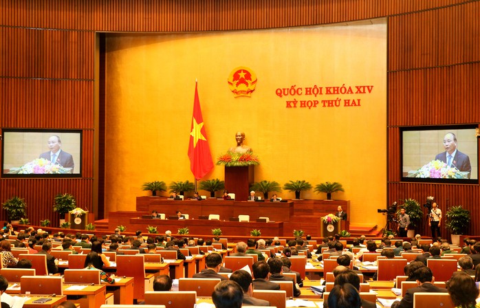
Thủ tướng Nguyễn Xuân Phúc trình bày Báo cáo về kết quả thực hiện kế hoạch phát triển kinh tế - xã hội năm 2016 Ảnh: TTXVN
