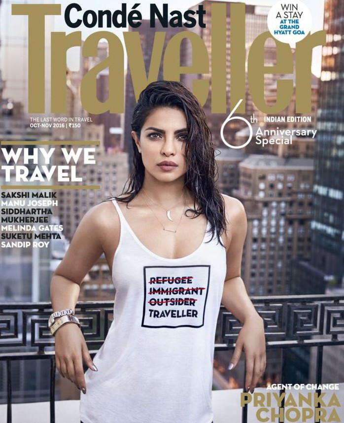 
Priyanka Chopra và áo thun có dòng chữ gây rắc rối
