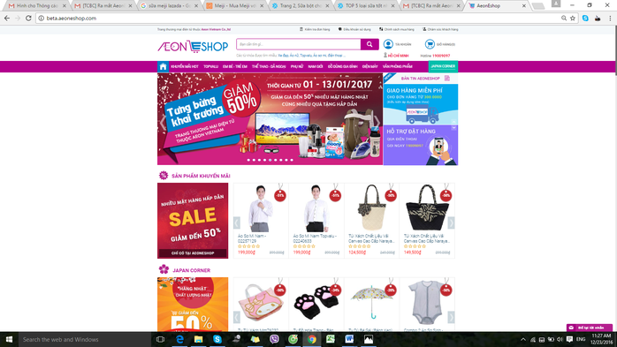 Trang AeonEshop.com sẽ giảm giá đến 50% nhiều mặt hàng trong tháng đầu khai trương