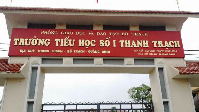 Trường Tiểu học số 1 Thanh Trạch - nơi cô H. công tác. Ảnh: V.L