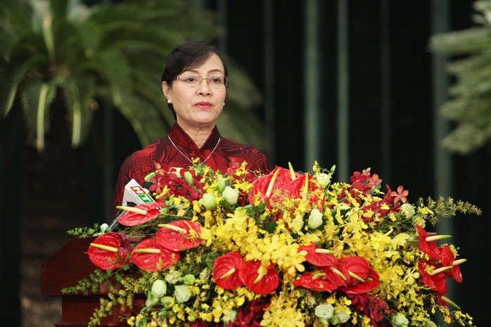 
Bà Nguyễn Thị Quyết Tâm, Chủ tịch HĐND TP HCM phát biểu bế mạc kỳ họp thứ 3 HĐND TP HCM khóa IX. Ảnh Hoàng Triều
