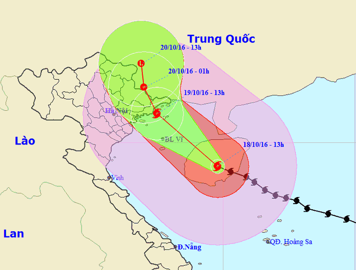 
Vị trí và dự báo đường đi của bão số 7-Nguồn: Trung tâm Dự báo khí tượng Thủy văn trung ương
