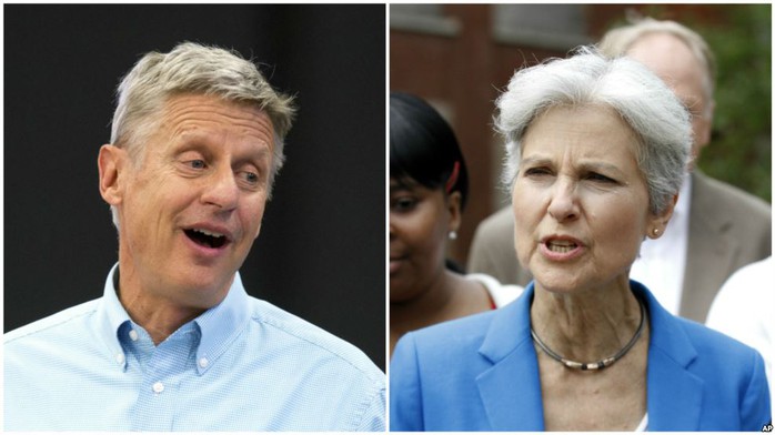 2 ứng viên Gary Johnson và Jill Stein. Ảnh: AP