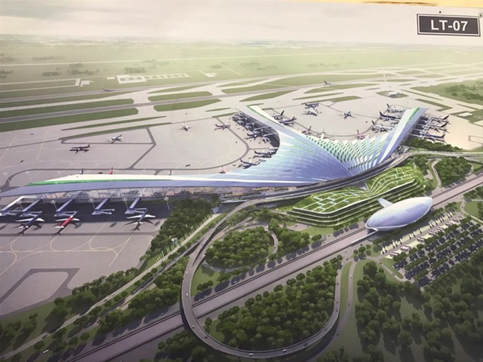 Phương án thiết kế nhà ga hành khách sân bay quốc tế Long Thành theo hình lá cọ được trưng bày tại triển lãmẢnh: Thanh Bình