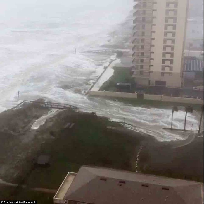 Nước biển tràn vào Jacksonville, bang Florida - Mỹ hôm 7-10Ảnh: Facebook
