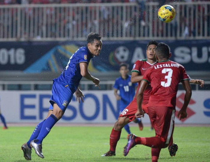 
Dangda trong pha ghi bàn cho Thái Lan ở trận lượt đi Ảnh: ASEAN FOOTBALL
