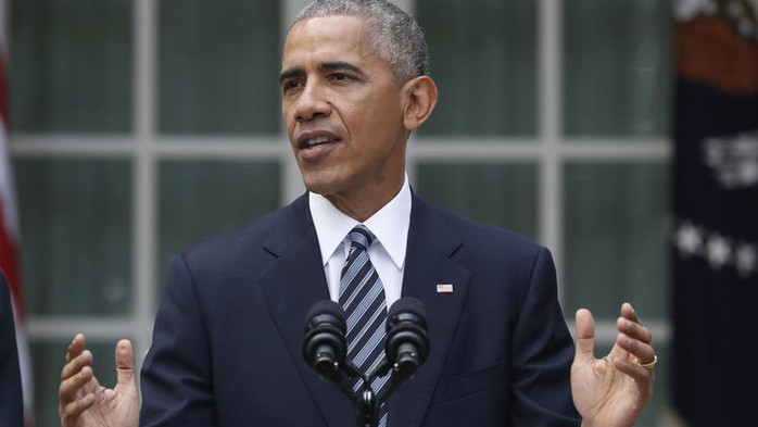 
Ông Obama có bài phát biểu theo nghi thức tại Nhà Trắng. Ảnh: AP
