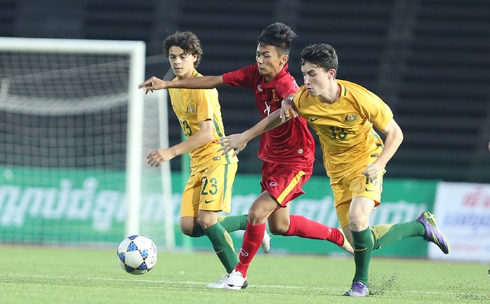 Từng thua U16 Úc ở chung kết U16 Đông Nam Á nhưng U16 Việt Nam đã đòi được món nợ khi tái ngộ ở giải châu Á