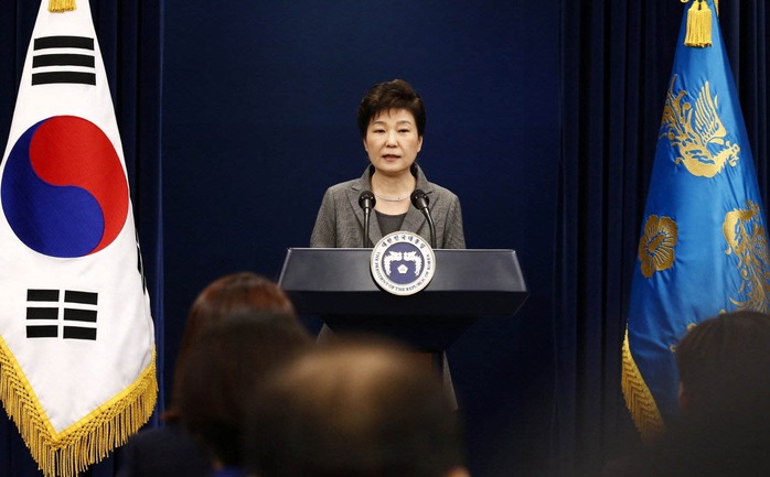 Tổng thống Hàn Quốc Park Geun-hye phát biểu tại Nhà Xanh hôm 29-11 Ảnh: Reuters