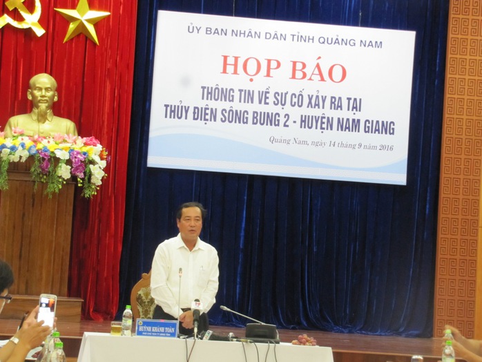 
Ông Huỳnh Khánh Toàn, PCT thường trực UBND Quảng Nam, phát biểu họp báo
