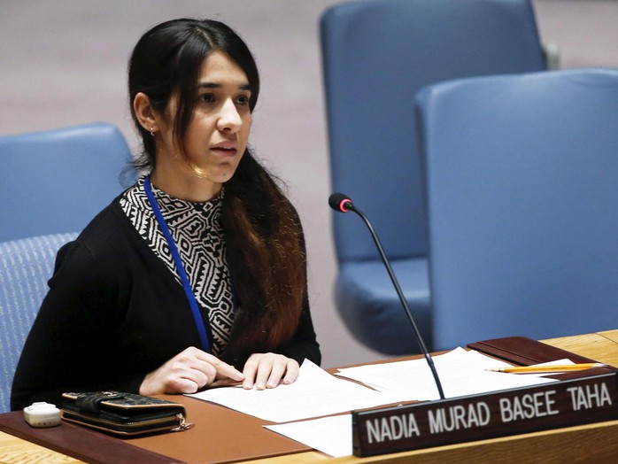 
Đại sứ thiện chí mới của LHQ, cô Nadia Murad. Ảnh: Reuters
