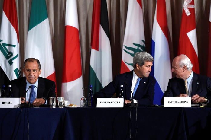 Cuộc gặp cấp cao của Ngoại trưởng Mỹ John Kerry và người đồng cấp Nga Sergei Lavrov không đạt được nhất trí về khôi phục lệnh ngừng bắn tại Syria. Ảnh: Reuters