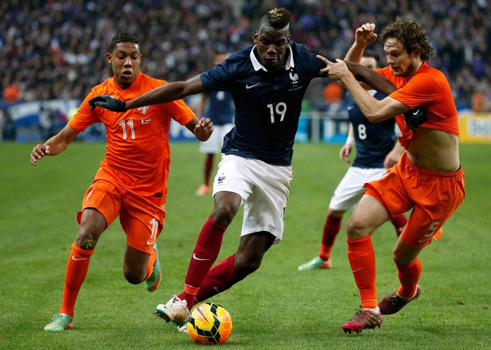 Ở trận giao hữu gần nhất, Pháp của Pogba (19) thắng chủ nhà Hà Lan 3-2 Ảnh: REUTERS