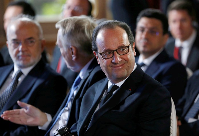 
Tổng thống Pháp Francois Hollande dự một hội nghị bộ trưởng bàn về tương lai của TP Mosul - Iraq tại Paris hôm 20-10 Ảnh: REUTERS
