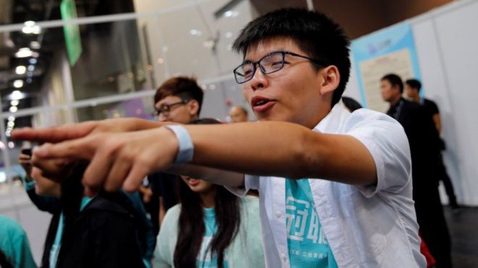 
Thủ lĩnh sinh viên Hồng Kông Joshua Wong. Ảnh: Reuters
