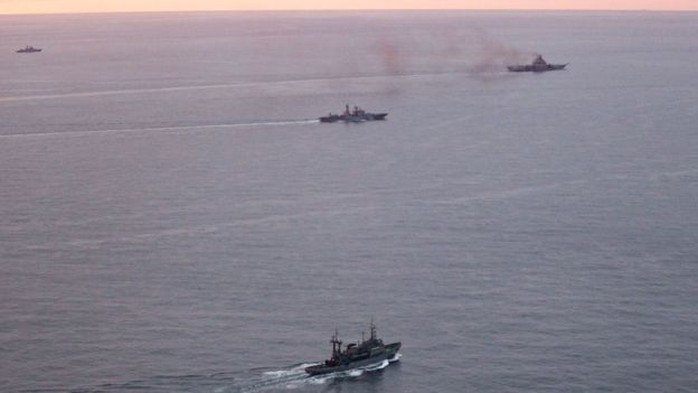 
Các tàu Nga trong tấm hình do phía Na Uy chụp được. Ảnh: Quân đội Na Uy
