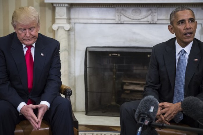 
Ông Trump và ông Obama tại cuộc gặp hôm 10-11. Ảnh: Washington Post
