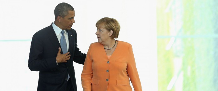 
Ông Obama và bà Merkel. Ảnh: AP
