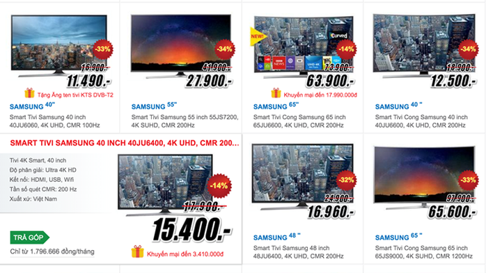 Nhiều hệ thống phân phối đang đồng loạt giảm giá Smart TV để kích cầu mua sắm dịp cuối năm.