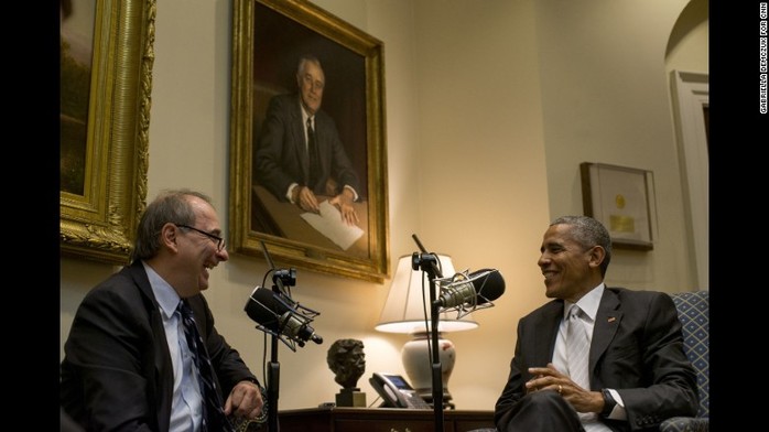 
Tổng thống Obama trả lời phỏng vấn. Ảnh: CNN
