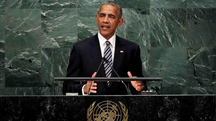
Tổng thống Mỹ Barack Obama phát biểu tại Đại Hội đồng Liên Hiệp Quốc. Ảnh: AP
