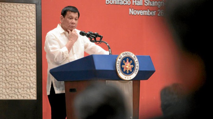 
Tổng thống Philippines Rodrigo Duterte Ảnh: INQUIRER
