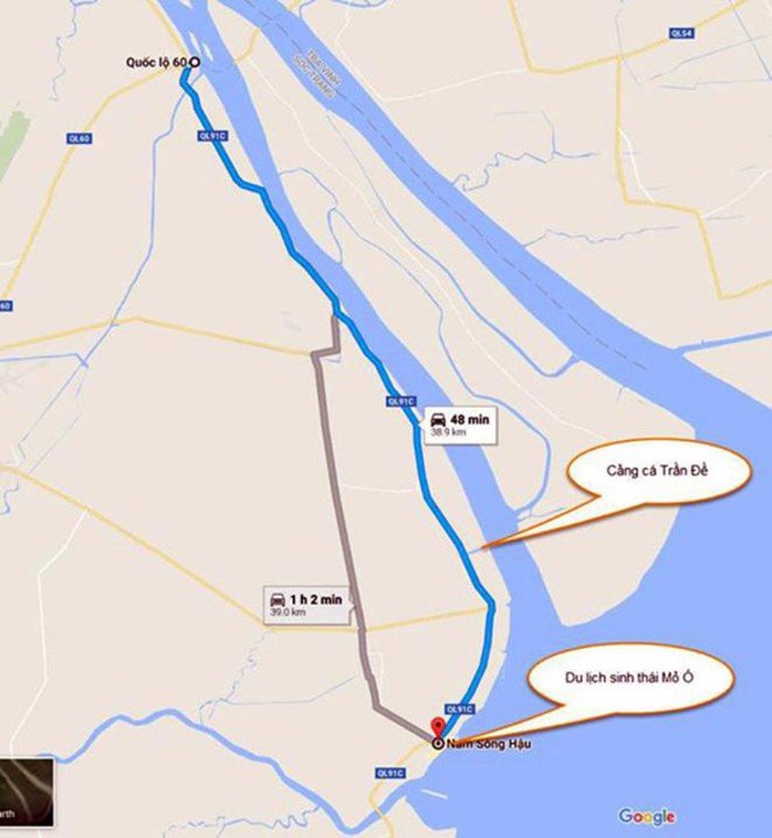 
Bản đồ hướng dẫn về Mỏ Ó - Ảnh: Google Maps
