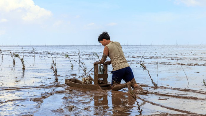 
Hòa mình vào cuộc sống dân dã, mò cua bắt ốc ở Mỏ Ó - Ảnh: Nam Phạm
