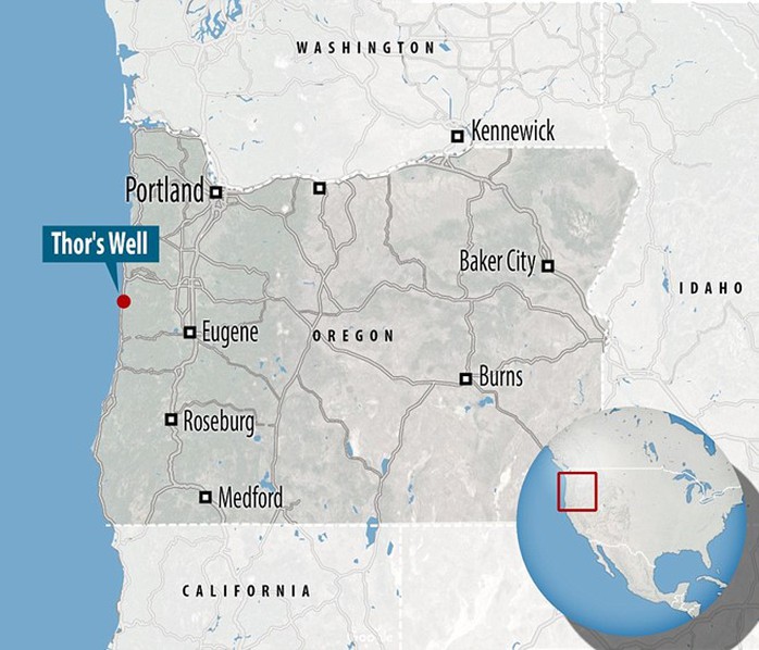 Nơi này thuộc khu vực mũi Perpetua, hạt Lincoln, bang Oregon, Mỹ. Ảnh: Daily Mail.