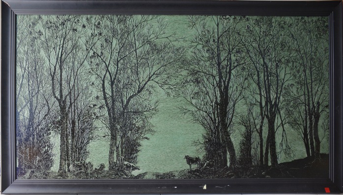 
Tác phẩm “Rừng cao su” của Như Hoài (tranh kích thước 80 x 160 cm)
