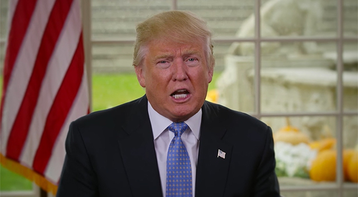 Tổng thống đắc cử Donald Trump tuyên bố Mỹ sẽ rút khỏi TPP trong đoạn video. Ảnh: YouTube