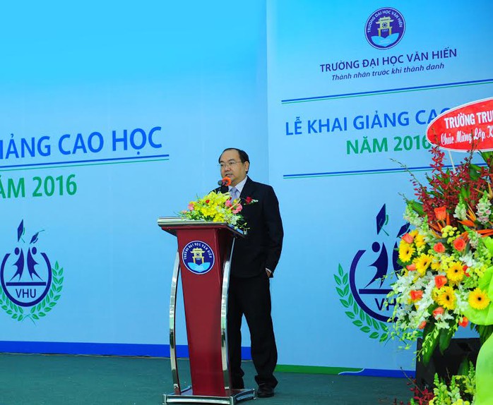 
PGS.TS Nguyễn Minh Đức – Giám đốc Điều hành, Chủ tịch hội đồng Khoa học & Đào tạo - phát biểu tại buổi lễ
