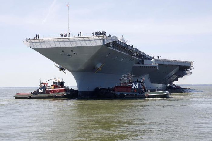 Siêu tàu sân bay USS Gerald R. Ford. Ảnh: REUTERS