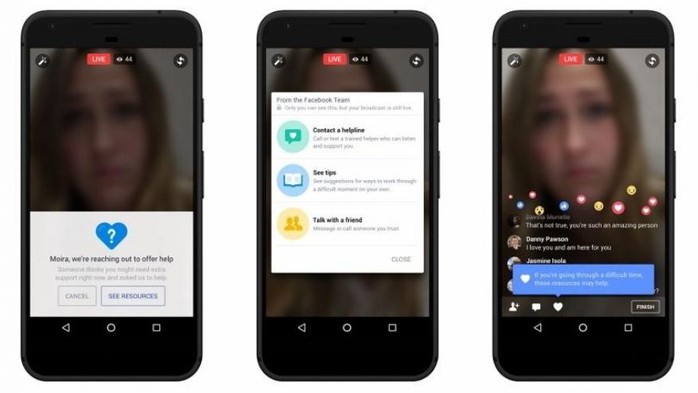 
Facebook ra mắt công cụ chống tự tử mới. Ảnh: Facebook
