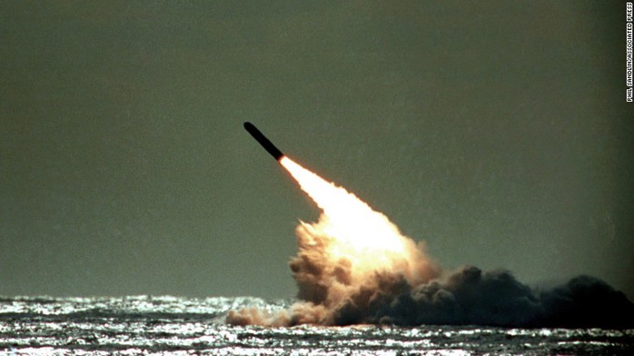 Tên lửa Trident trong một cuộc thử nghiệm năm 1989. Ảnh: AP