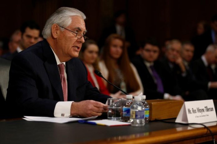 Ông Tillerson hôm 11-1 ra điều trần Ủy ban Đối ngoại Thượng viện. Ảnh: REUTERS
