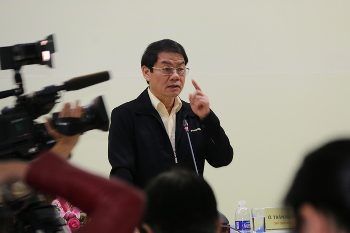 
Ông Trần Bá Dương, Chủ tịch HĐQT Thaco phát biểu tại buổi họp báo
