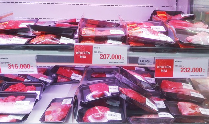 Hầu hết siêu thị tại TP HCM không bán thịt Brazil, mặt hàng nhập chủ yếu từ Mỹ, Úc.