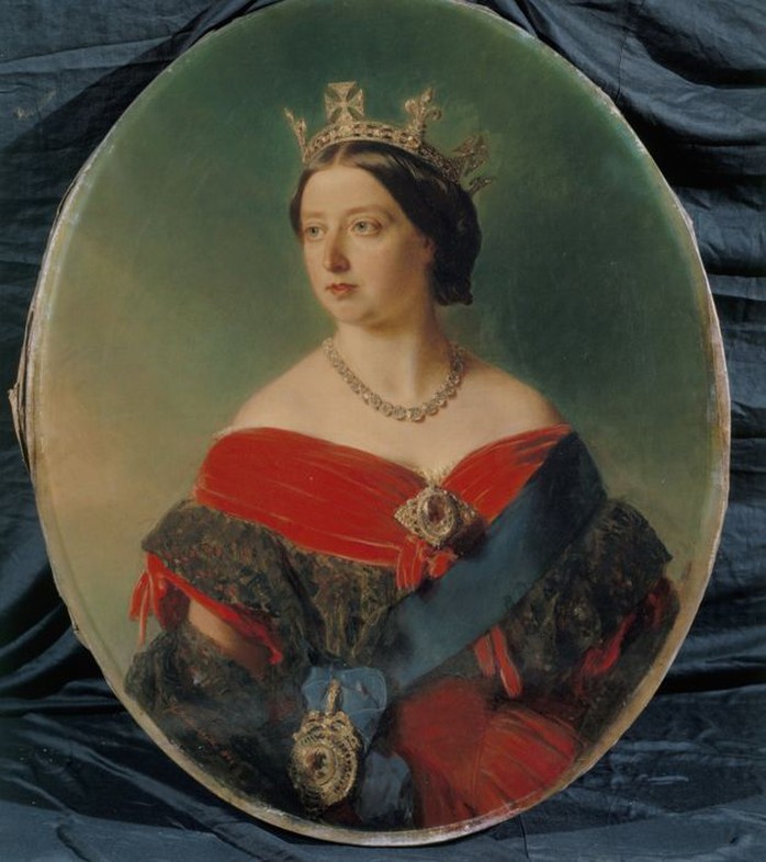 
Viên Koh-i-Noor trên hoa cài áo của nữ hoàng Victoria. Ảnh: Bridgeman Images
