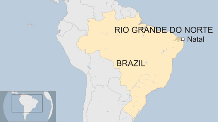 
Ít nhất 10 tù nhân thiệt mạng trong vụ bạo loạn xảy ra bên trong nhà tù Alcacuz, TP Natal, bang Rio Grande Do Norte, Brazil hôm 14-1. Ảnh: BBC
