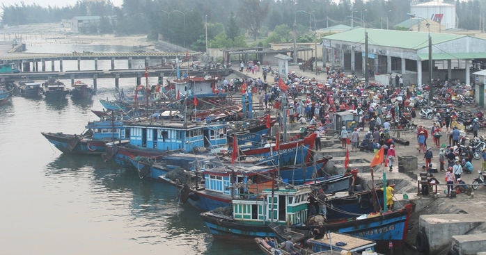 Cảng Cửa Việt nơi tàu cá mang số hiệu QT 96789 cập bờ thị bị nạn