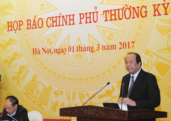 
Bộ trưởng, Chủ nhiệm VPCP Mai Tiến Dũng cho biết sẽ kiểm tra tài sản bà Hồ Thị Kim Thoa, Thứ trưởng Bộ Công Thương một cách khẩn trưởng, chính xác và trung thực theo chỉ đạo của Tổng Bí thư - Ảnh: Thế Dũng
