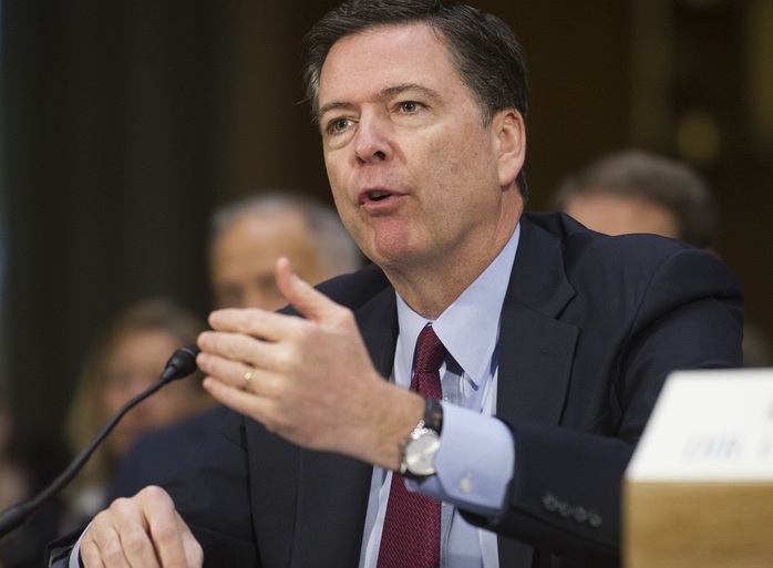 
Giám đốc FBI James Comey từ chối tiết lộ kết quả điều tra mối quan hệ giữa ông Trump và Điện Kremlin Ảnh: AP
