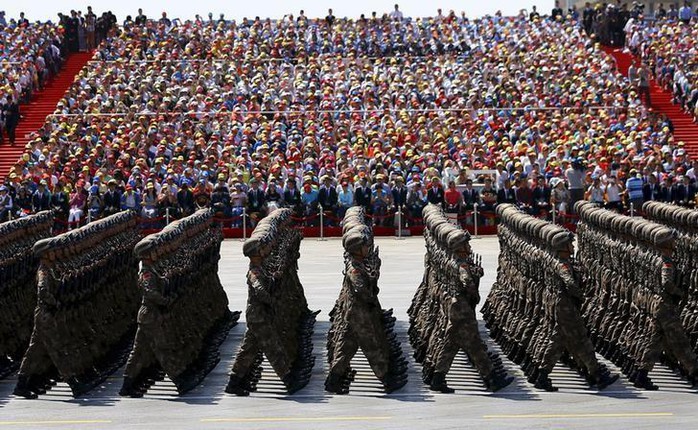 
Quân đội Trung Quốc duyệt binh mừng kỷ niệm 70 năm kết thúc Thế chiến II. Ảnh: REUTERS
