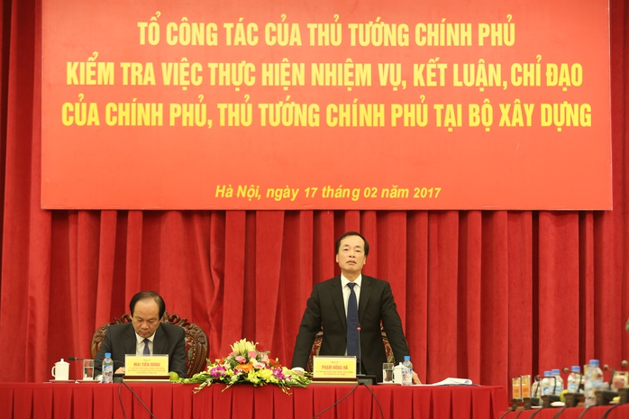 
Bộ trưởng Bộ Xây dựng Phạm Hồng Hà phát biểu - Ảnh: Hồ Ý
